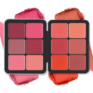 12 colors blush palette,highlighter blush powder makeup,long-wearing,smudge proof,natural-looking,blendable cruelty-free matte finish,contour and highlight blush palette face cosmetics makeup