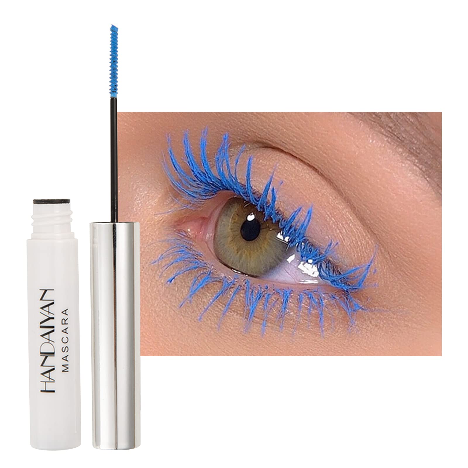 Quxunzzz Washable Mascara Eye Makeup, Lengthening Mascara Volumizing Mascara Mascara Makeup Sky blue