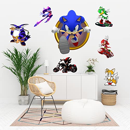 Moptrek all Decals 3D Cool Sonic Wall Stickers DIY Assemble for Boys Kids Bedroom Classroom Dining Room Living Room Baby Nursery Decoration Gift Supplies (15.7 X 31.5 in)