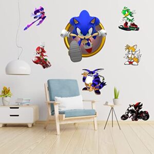 Moptrek all Decals 3D Cool Sonic Wall Stickers DIY Assemble for Boys Kids Bedroom Classroom Dining Room Living Room Baby Nursery Decoration Gift Supplies (15.7 X 31.5 in)