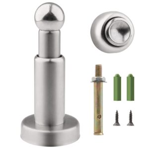 unlorspy stainless steel magnetic door stopper adjustable height magnetic door stop with hardware hold your door open (silver)