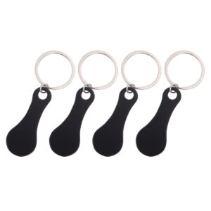 toyvian 4pcs stainless steel key rings for shopping cart - shopping cart coin