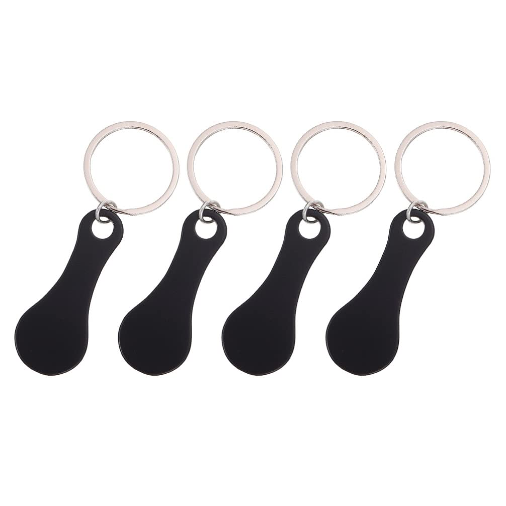 Toyvian 4Pcs Stainless Steel Key Rings for Shopping Cart - Shopping Cart Coin