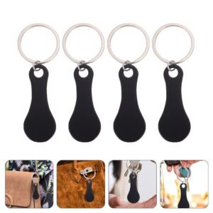 Toyvian 4Pcs Stainless Steel Key Rings for Shopping Cart - Shopping Cart Coin