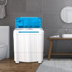 Portable Washing Machine Twin Tub 16.5lbs Laundry Machine Small Compact Washer and Dryer Combo for Household Use Camping RV’s Apartments Dorms Rooms