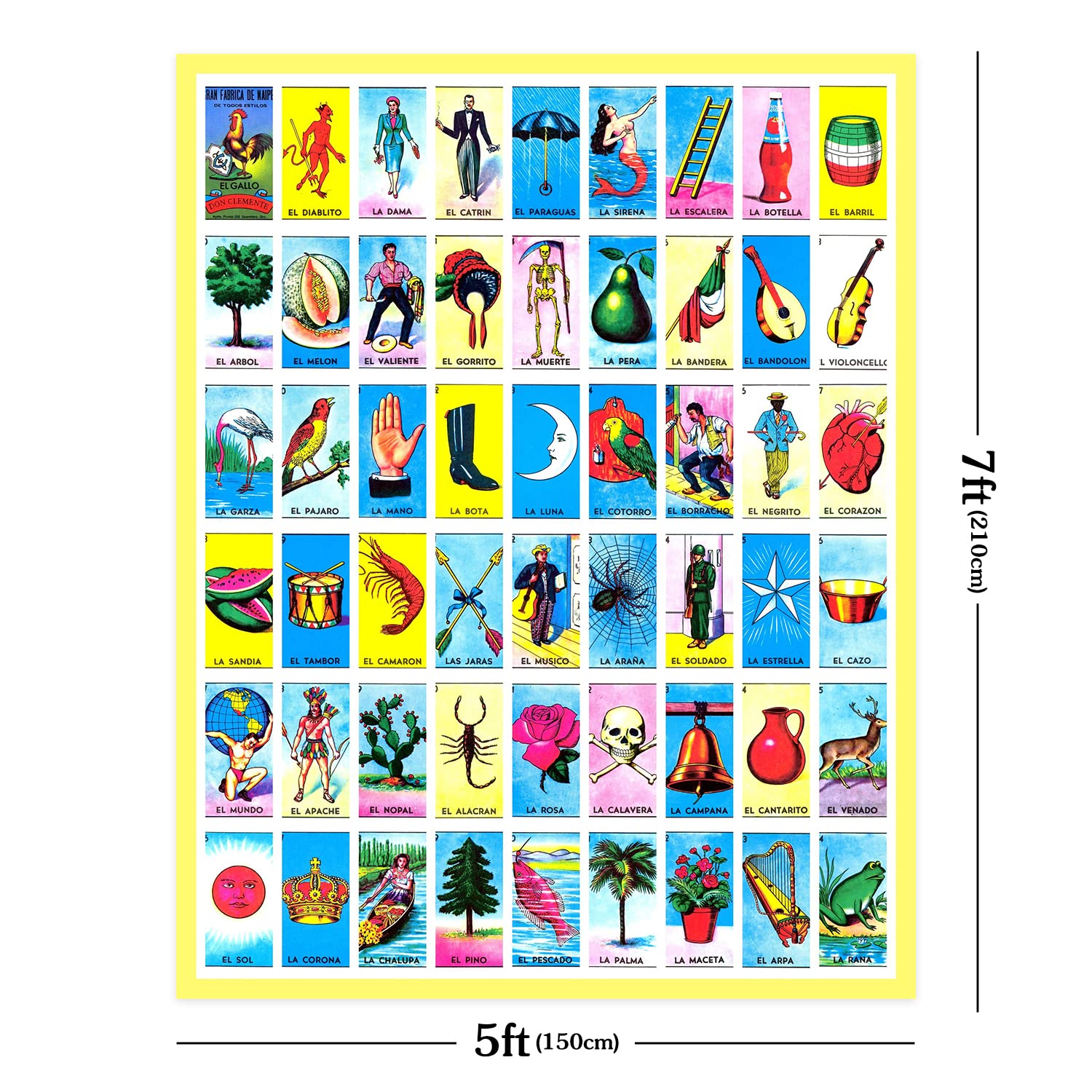 QYIMLI 5 x 7ft Loteria Cards Backdrop Mexico Party Theme Decorations Mexican Bingo Party Supplies Photography Banner