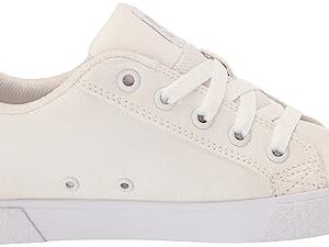 DC Women's Chelsea TX Skate Shoe, White/Silver, 8