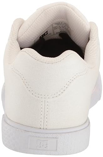 DC Women's Chelsea TX Skate Shoe, White/Silver, 8