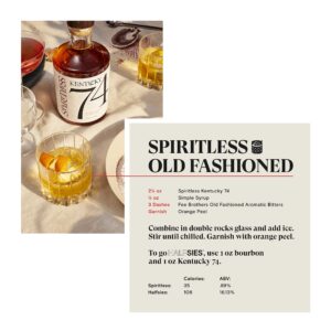 SPIRITLESS Kentucky 74 | Non-Alcoholic Bourbon Whiskey Spirit | Fully Distilled & Award-Winning Mocktail & Cocktail Ingredient | For Halfsies or Fully Spiritless | Non-GMO & Vegan | 700 ml Bottle