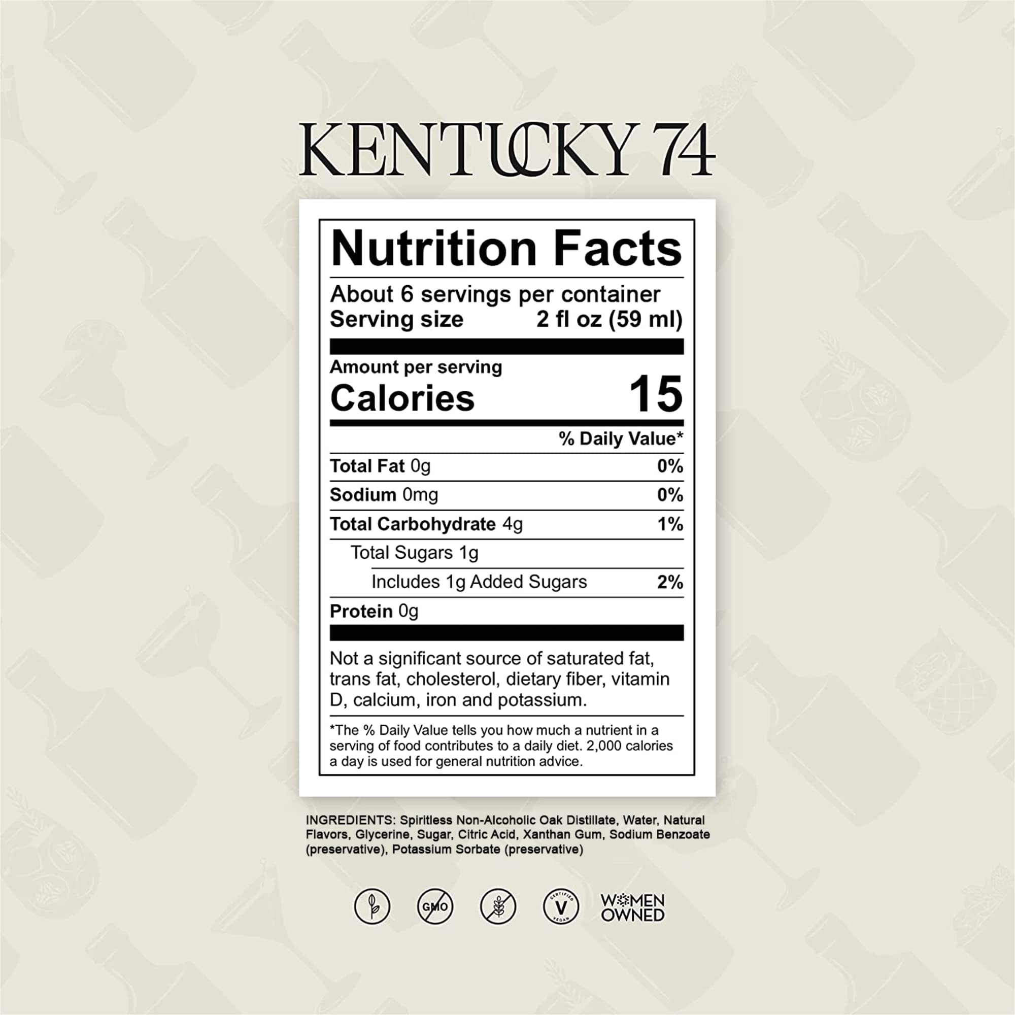 SPIRITLESS Kentucky 74 | Non-Alcoholic Bourbon Whiskey Spirit | Fully Distilled & Award-Winning Mocktail & Cocktail Ingredient | For Halfsies or Fully Spiritless | Non-GMO & Vegan | 700 ml Bottle