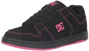 dc women's manteca 4 low skate shoe, battleship/crazy pink, 9.5