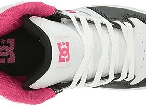 DC Women's Manteca 4 High Top Skate Shoe, Black/White/Pink, 7.5