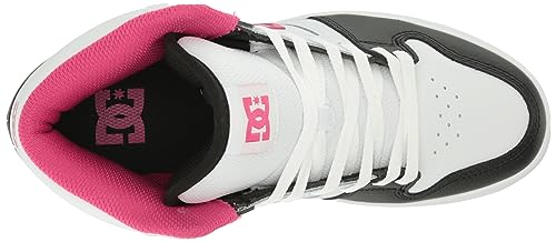 DC Women's Manteca 4 High Top Skate Shoe, Black/White/Pink, 7.5