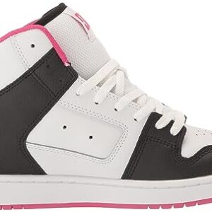 DC Women's Manteca 4 High Top Skate Shoe, Black/White/Pink, 7.5