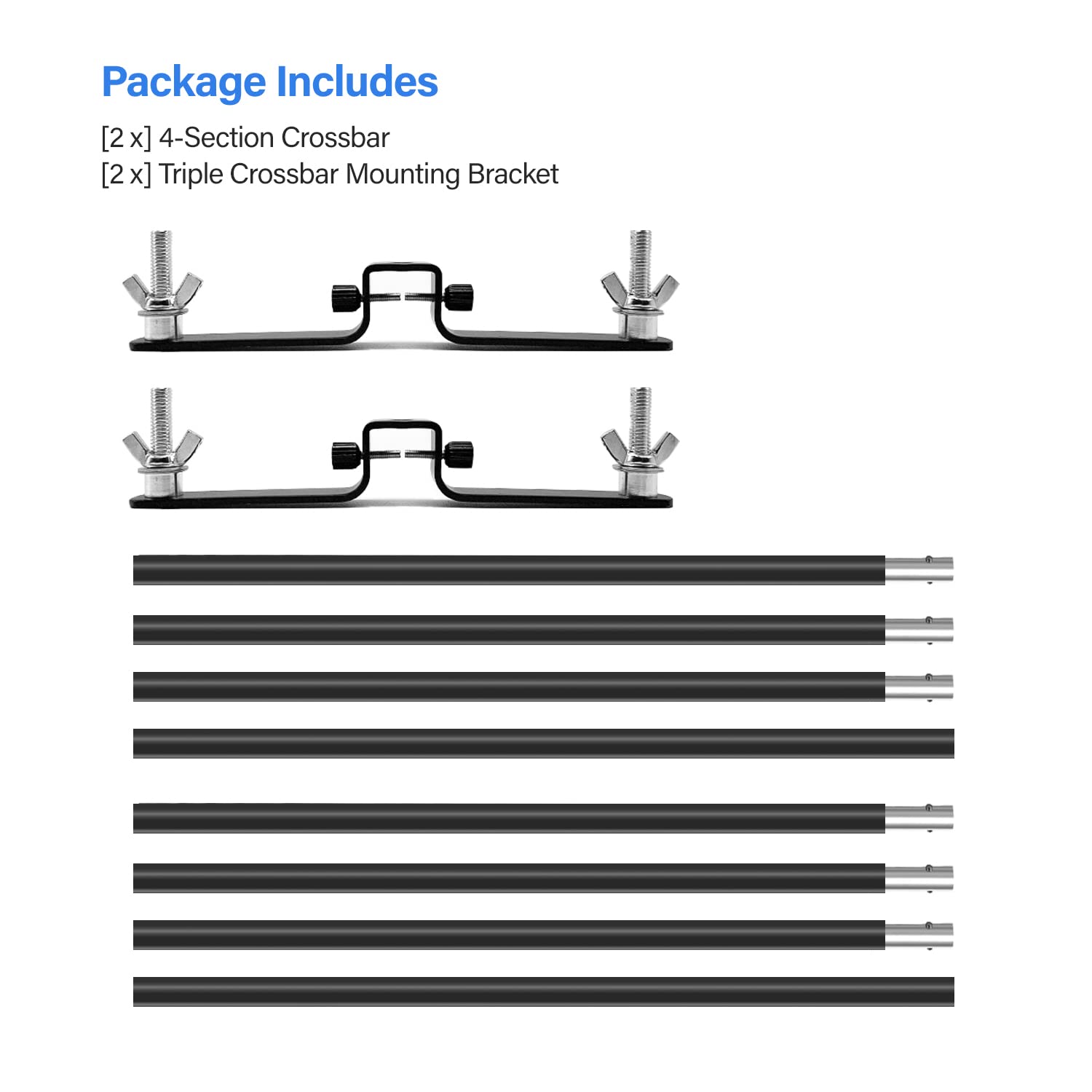 LimoStudio [2-Set] 10 ft Wide Crossbar, 4-Section/Triple Crossbar Mount, 2-Piece Set, Photography Lighting Muslin Backdrop Support Crossbar, Wide Compatibility, AGG3295