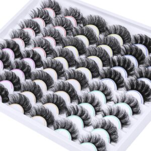 false eyelashes 24 pairs mink lashes fluffy dramatic 6d volume fake eye lashes that look like extension 6 styles strip full curly lashes bulk by gvefetiee