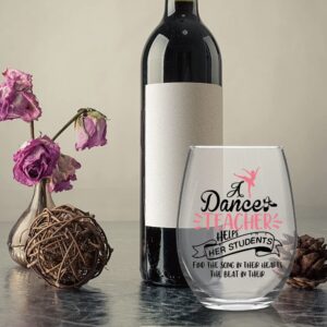 Pishovi Dance Teacher Wine Glass with Gift Box, Funny Dance Teacher Gifts for Instructor Women Wife Mom Sister, Birthday Gifts for Dance Teacher, Creative Gifts for Dancers