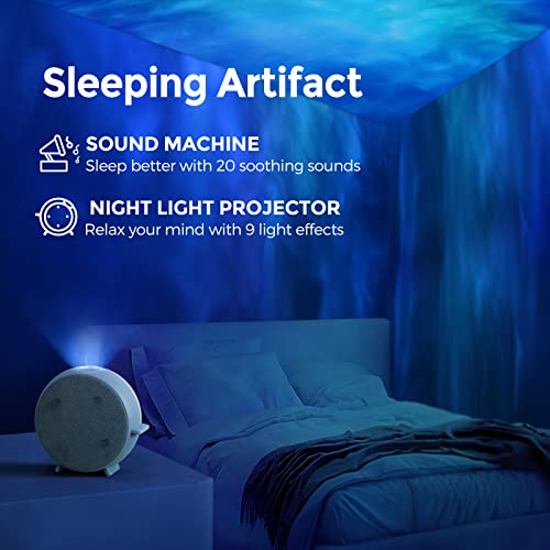 Brown/Pink/White Noise Sound Machine for Sleep- Breathing Nightlight, Auto-Off Timer & Portable Sleep Sound Machine with Travel-Friendly Design for Baby, Kids, Adults