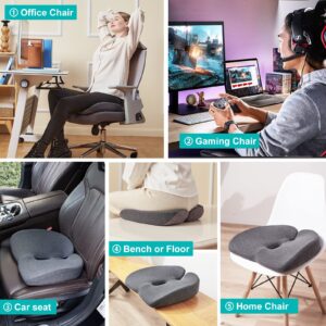 VIGBOAT Office Chair Cushion, Memory Foam Seat Cushion for Tailbone, Ergonomic Butt Cushion for Sciatica, Back Pain, Butt Pillow for Long Sitting, Chair Pad for Desk, Gaming