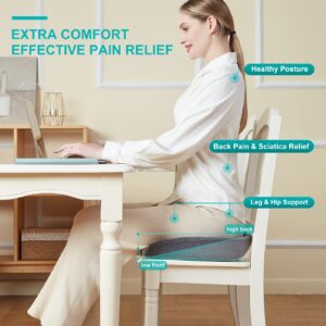 VIGBOAT Office Chair Cushion, Memory Foam Seat Cushion for Tailbone, Ergonomic Butt Cushion for Sciatica, Back Pain, Butt Pillow for Long Sitting, Chair Pad for Desk, Gaming