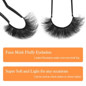 Mink Lashes Fluffy False Eyelashes 3D Full Volume 18mm Thick Fake Lashes Natural Look Like Eyelash Extensions 5 Pairs Lash by Winifred