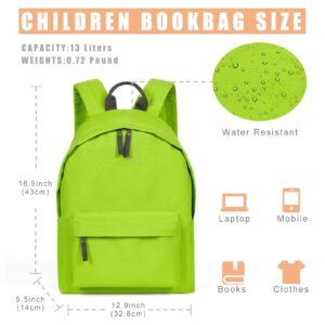 KDWAVE Preschool Backpack,15 inch Toddler Backpacks for School Boys Girls, Cute Lightweight Children Bookbag with Adjustable Padded Straps, Lime Green