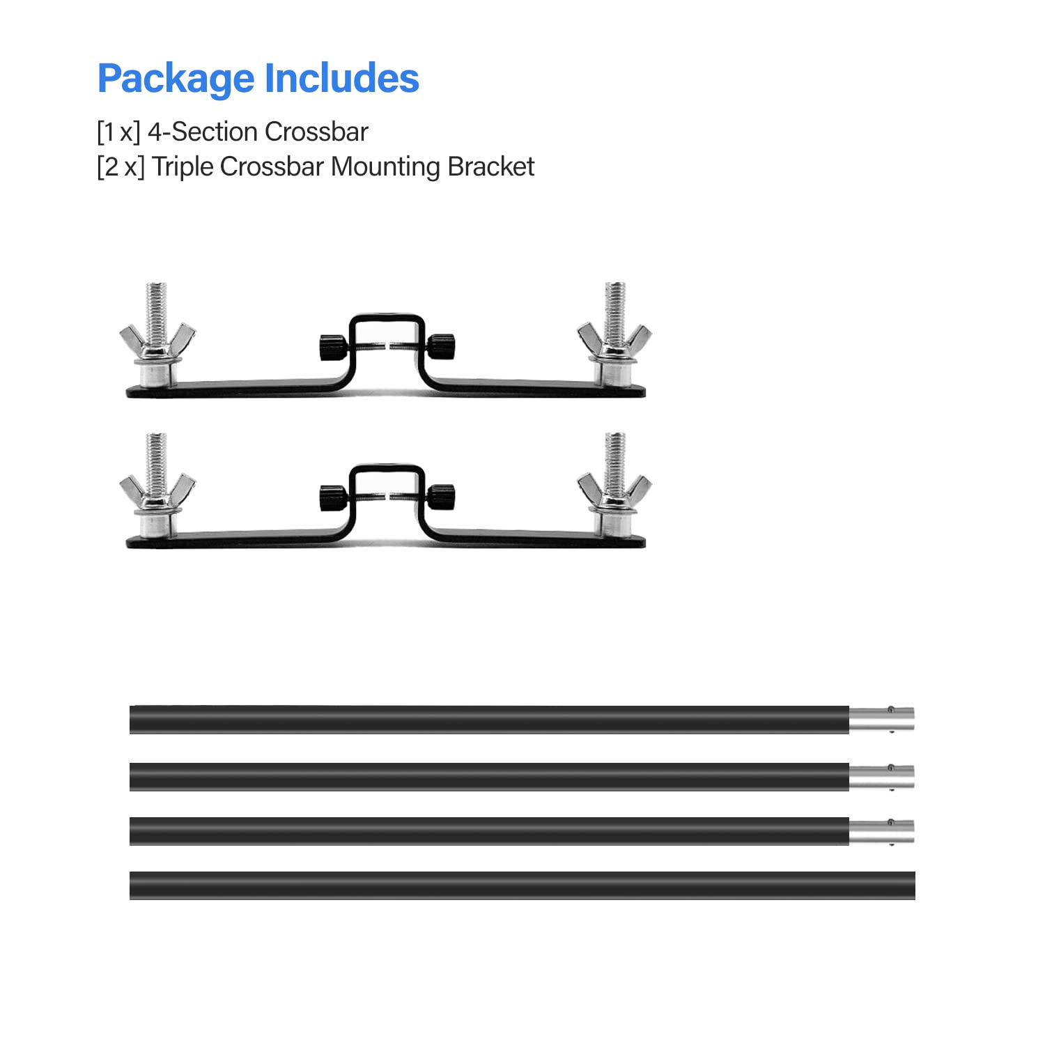 LimoStudio 10 ft Wide Crossbar, 4-Section/Triple Crossbar Mount, 2-Piece Set, Photography Lighting Muslin Backdrop Support Crossbar, Wide Compatibility, AGG3294