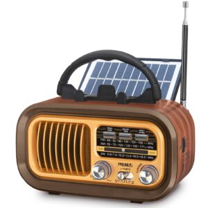【2024 newest】 prunus j-150 small retro vintage radio bluetooth, portable radio am fm transistor with best sound, solar/battery operated radio/rechargeable radio, tws, support tf card/usb playing