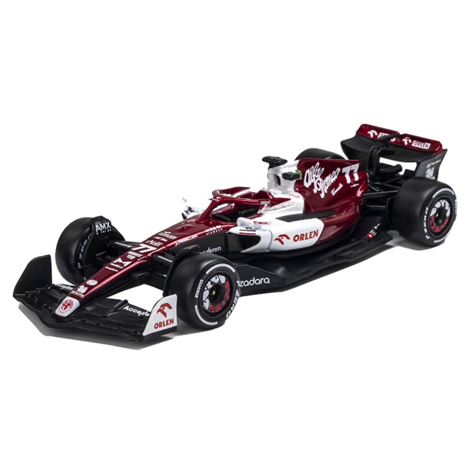 HTLNUZD Bburago 1:43 2022 F1Alfa C42 #77 Valtteri Bottas Formula One 1/43 F1Romeo Racing Team Static Die Cast Alloy Vehicles Collectible Car Model Collection Gift (Standard F1Alfa C42#77)