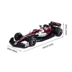 HTLNUZD Bburago 1:43 2022 F1Alfa C42 #77 Valtteri Bottas Formula One 1/43 F1Romeo Racing Team Static Die Cast Alloy Vehicles Collectible Car Model Collection Gift (Standard F1Alfa C42#77)