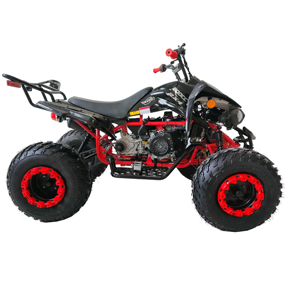 X-PRO Panther 200 Sports ATV with LED Headlights Automatic Transmission with Reverse, Big 23"/22" Tires! (Black, Factory Package)