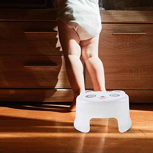 SECFOU Step Stool White Helper Pregnant Stool Plastic Living Step Anti- Home Cartoon and Foot Skid Room Chairs Non Stools Kitchen Training Toilet for Anti-Skid Bathroom Potty Supplies Round Ottoman