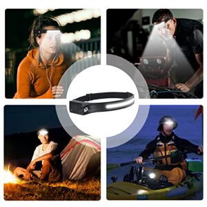 Soshine led headlamp Rechargeable 2pack Headlight 230 Wide Beam led headlamp Motion Sensor, 5 Modes Lightweight Waterproof Headlamps for Camping, Running, Cycling, Fishing,Repairing