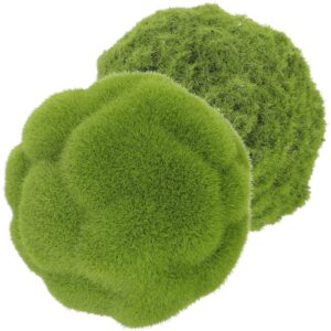 sewacc 2pcs green artificial balls decorative rocks topiary ball green covered stones vase bowl filler for floral arrangements wedding party table decor