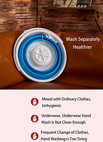 Ultrasonic Folding Bucket Turbo Washing Machine, Automatic Positive and Negative Usb Plug-In Lundry Machine,Portable Mini Lavadoras for Student Dormitories, Living Rooms, Bathrooms, Balconies