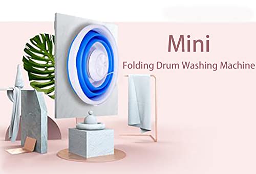 Ultrasonic Folding Bucket Turbo Washing Machine, Automatic Positive and Negative Usb Plug-In Lundry Machine,Portable Mini Lavadoras for Student Dormitories, Living Rooms, Bathrooms, Balconies