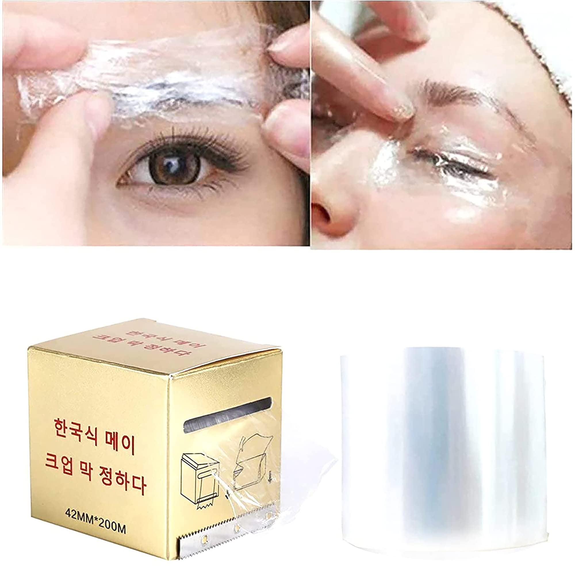 Disposable Eyebrow Tattoo Plastic Wrap Preservative Film for Professional Eyebrow Lips Permanent Make Up Supplies Cover Tape Roll 42mm x 200m