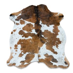bonanza leathers genuine cowhide rug tricolor size s/l/xl 5x6/6x7/7x8 ft (xl)