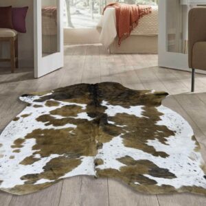 bonanza leathers Genuine Cowhide Rug Tricolor Size S/L/XL 5X6/6X7/7X8 FT (XL)