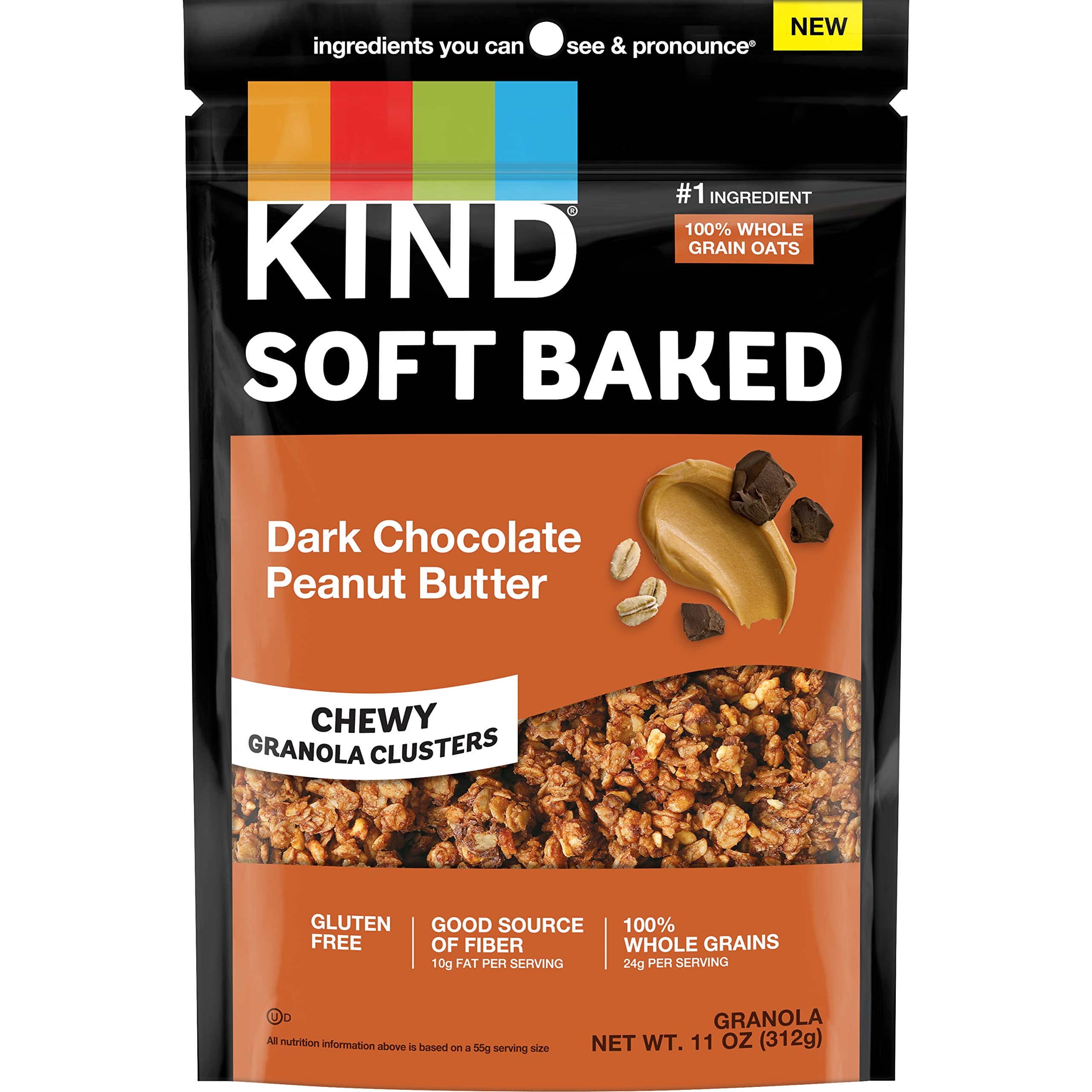 KIND Soft Baked Granola, Dark Chocolate Peanut Butter, 11 oz (Pack of 1)