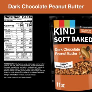 KIND Soft Baked Granola, Dark Chocolate Peanut Butter, 11 oz (Pack of 1)