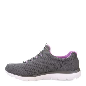 skechers summits-cool classic charcoal/lavender 7.5 c - wide