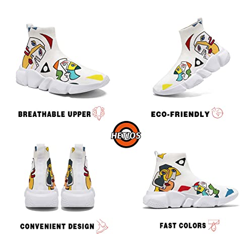 Womens Walking Sock Shoes Graffiti Sneakers Pull-on Custom Painted Daily Shoes Abstract Beauty