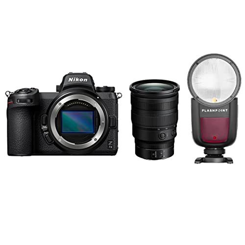 Nikon Z 7II Mirrorless Camera with NIKKOR Z 24-70mm f/2.8 S Lens, Bundle with Flashpoint TTL On-Camera Round Flash Speedlight