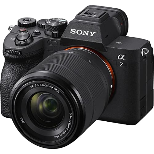 Sony Alpha a7 IV Full Frame Mirrorless Interchangeable Lens Digital 4K Camera with FE 28-70mm Lens - Bundle with 128GB SD Card, Backpack, Extra Battery, 55mm Filter Kit