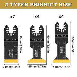 Trivd Frol 15PCS Titanium Oscillating Saw Blades Metal Cutting, Universal Multitool Blades for Metal Nails Hard Material and Wood Plastic, Multi Tool Blades Kits Fit Dewalt Bosch Milwaukee Ryobi