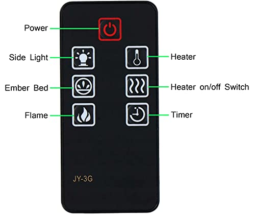 GENGQIANSI Replacement for Della Muskoka Pleasant Hearth Electric Fireplace Heater Remote Control JY-3G