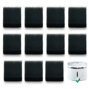 12 pack replacement pre-filter sponges for 68oz/2l ultra quiet cat water fountain