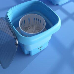 Portable Washing Machine - Foldable Mini Small Portable Washer Washing Machine with Drain Basket for Apartment,Travel, Underwear, Personal, Baby