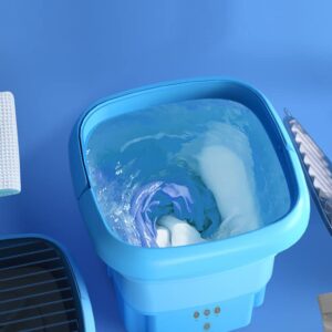 Portable Washing Machine - Foldable Mini Small Portable Washer Washing Machine with Drain Basket for Apartment,Travel, Underwear, Personal, Baby